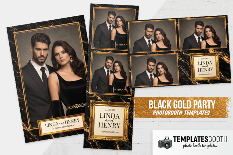 Black Gold Party Photo Booth Template