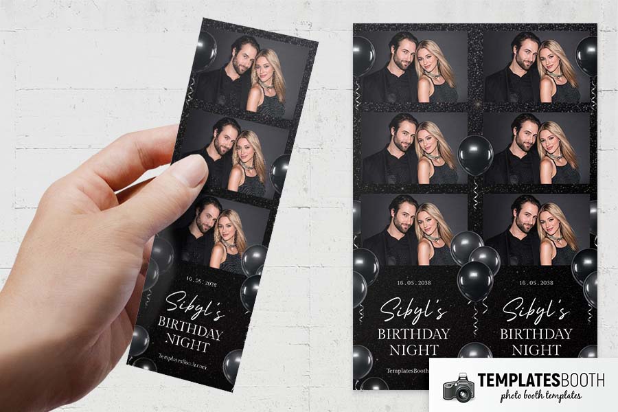 Black Party Photo Booth Template Preview