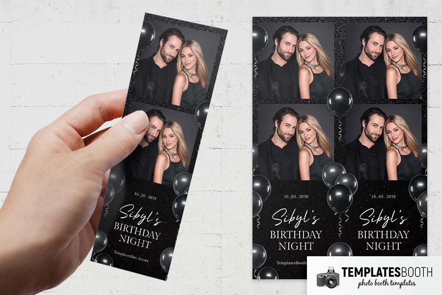 Black Party Photo Booth Template Preview