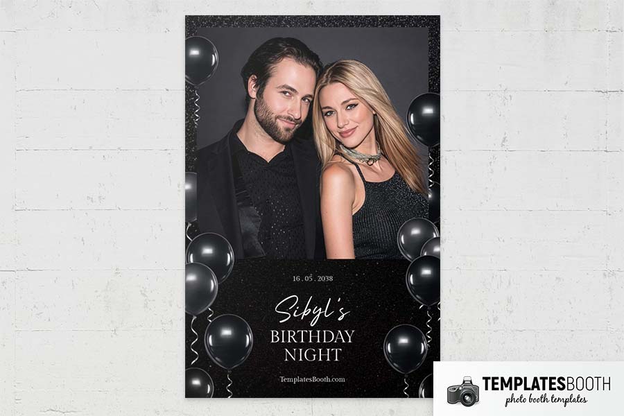 Black Party Photo Booth Template Preview