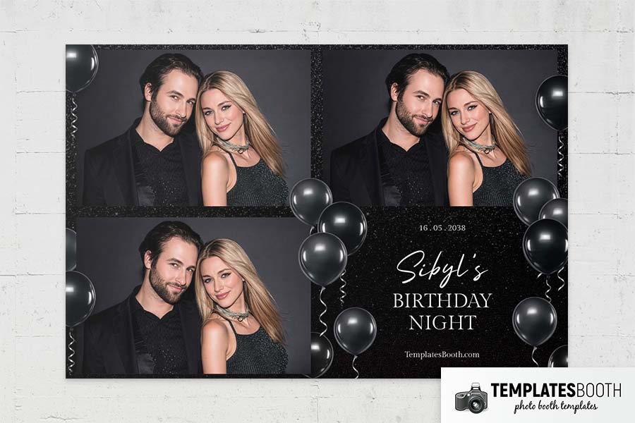 Black Party Photo Booth Template Preview