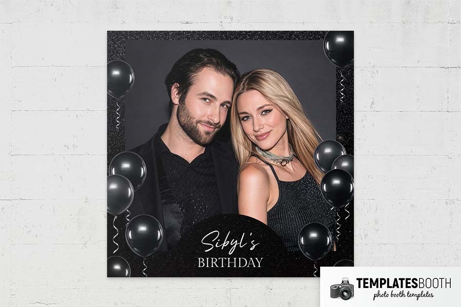 Black Party Photo Booth Template Preview