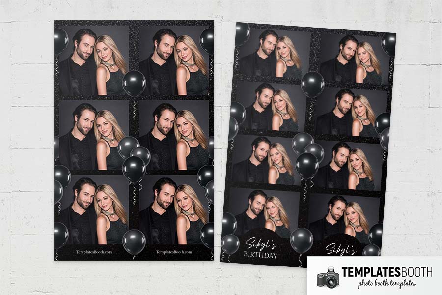 Black Party Photo Booth Template Preview
