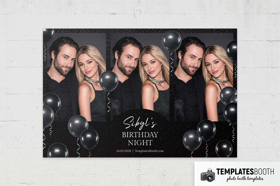 Black Party Photo Booth Template Preview