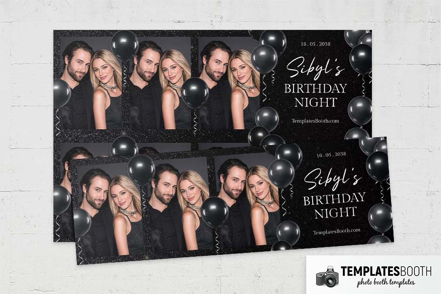 Black Party Photo Booth Template Preview
