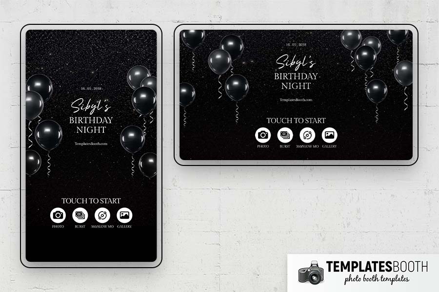 Black Party Photo Booth Template Preview