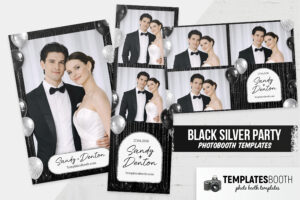 Black Silver Party Photo Booth Template