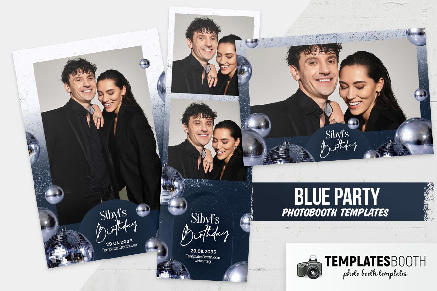 Blue Party Photo Booth Template