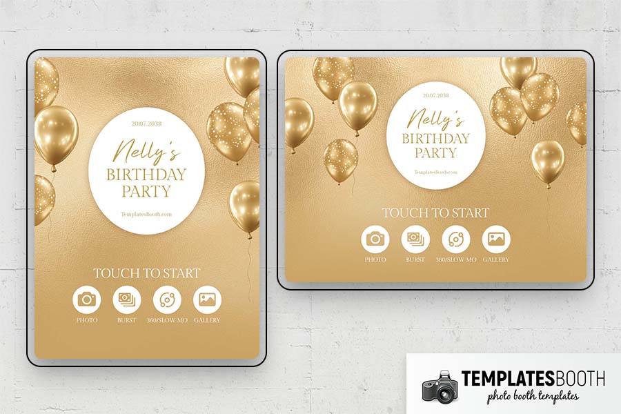 Gold Celebration Photo Booth Template Preview