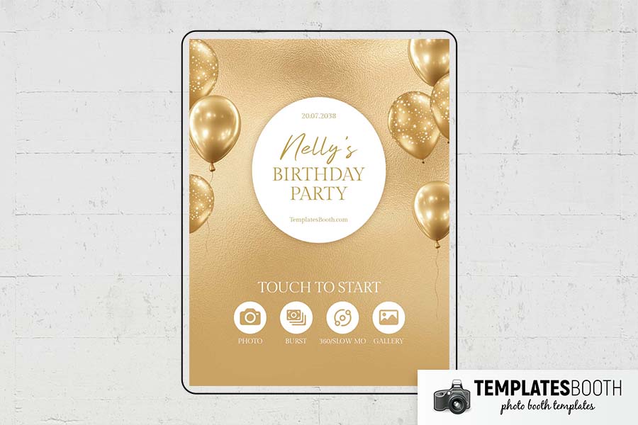 Gold Celebration Photo Booth Template Preview