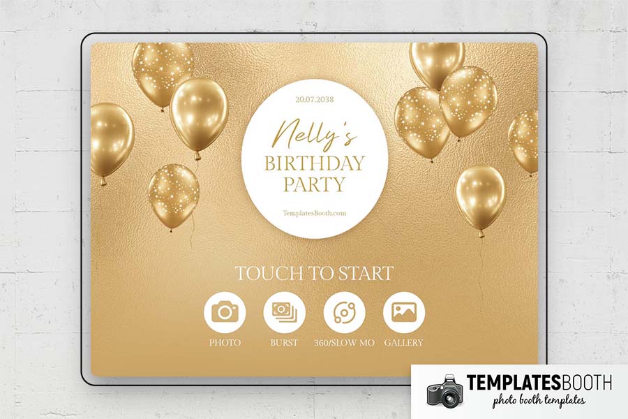 Gold Celebration Photo Booth Template Preview