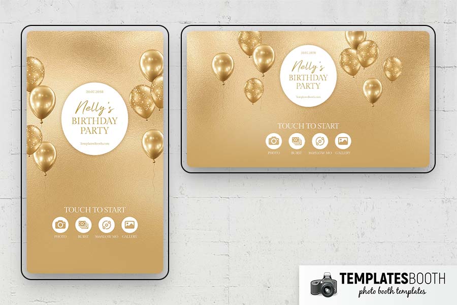 Gold Celebration Photo Booth Template Preview