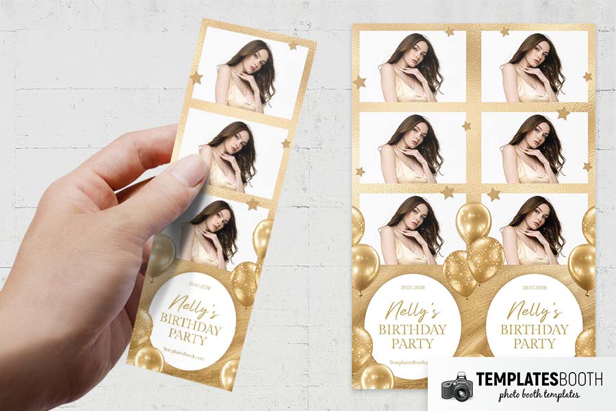 Gold Celebration Photo Booth Template Preview