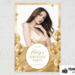 Aperçu du modèle de célébration dorée pour photobooth