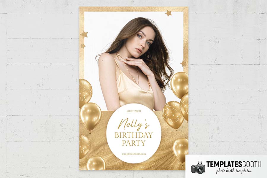 Gold Celebration Photo Booth Template Preview