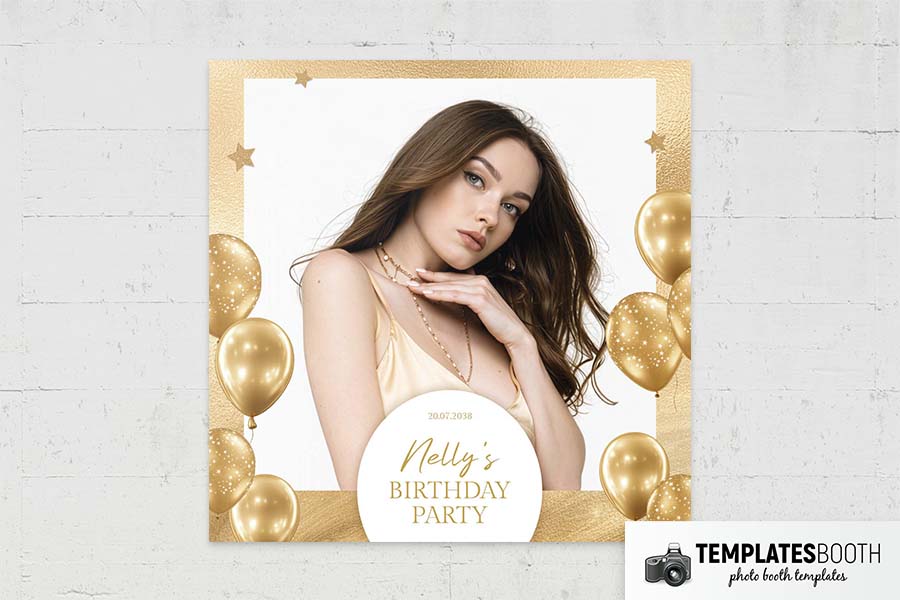 Gold Celebration Photo Booth Template Preview