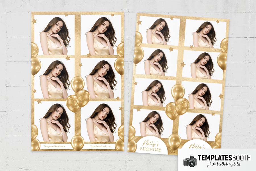 Gold Celebration Photo Booth Template Preview