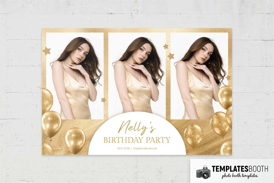 Gold Celebration Photo Booth Template Preview