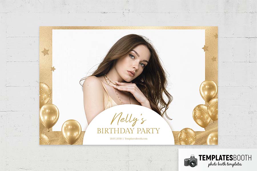 Gold Celebration Photo Booth Template Preview
