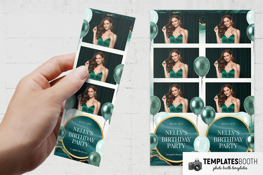 Green Party Photo Booth Template Preview
