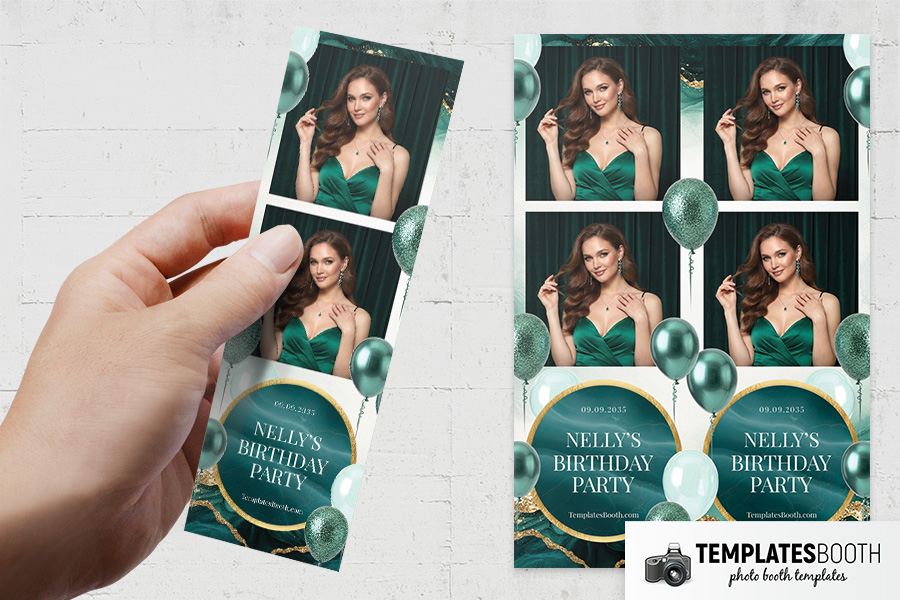 Green Party Photo Booth Template Preview