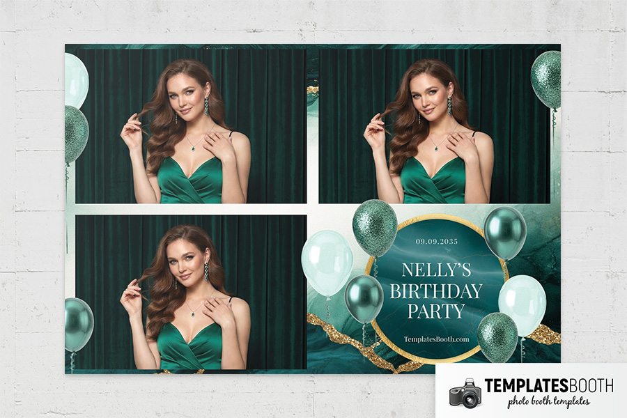 Green Party Photo Booth Template Preview
