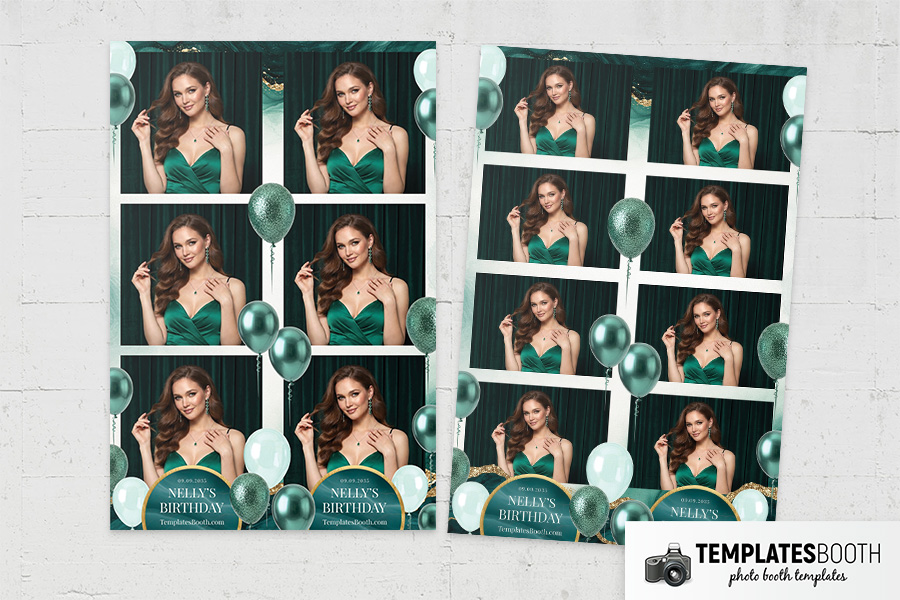 Green Party Photo Booth Template Preview