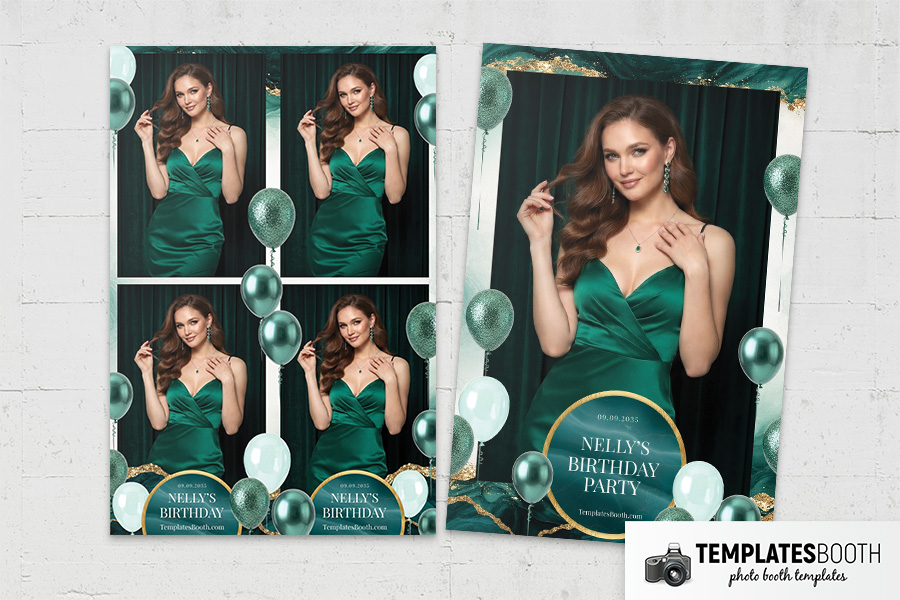 Green Party Photo Booth Template Preview