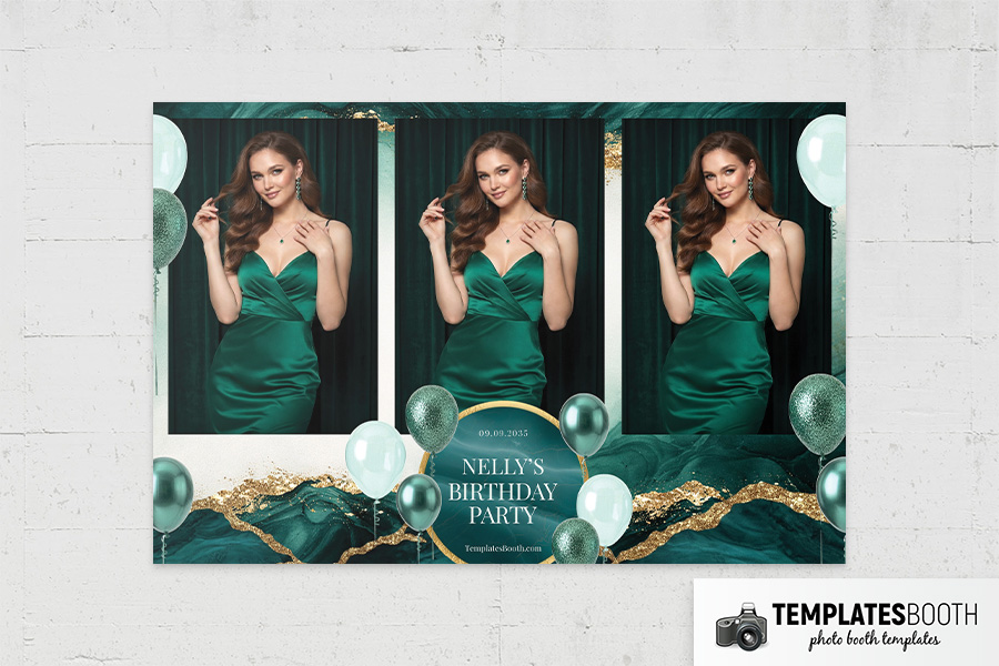 Green Party Photo Booth Template Preview