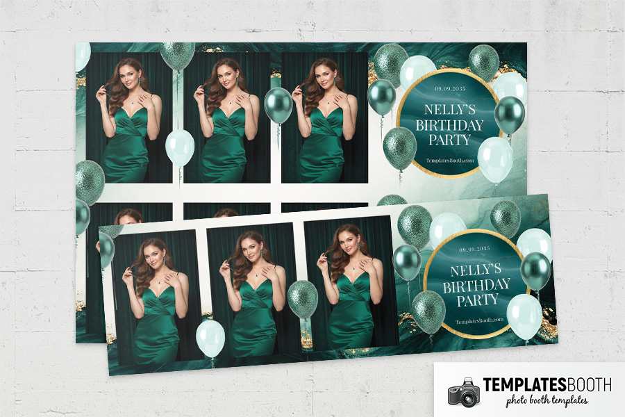 Green Party Photo Booth Template Preview