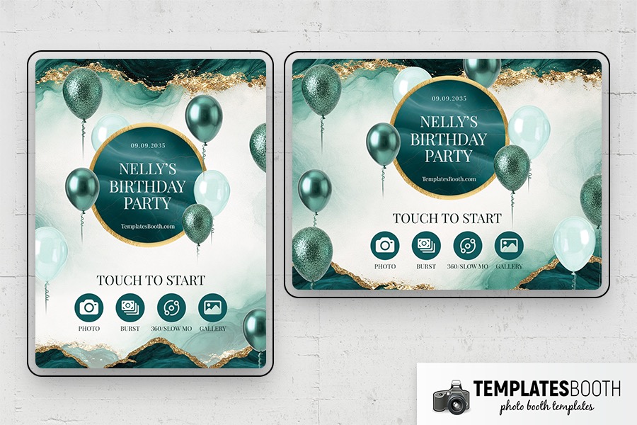Green Party Photo Booth Template Preview