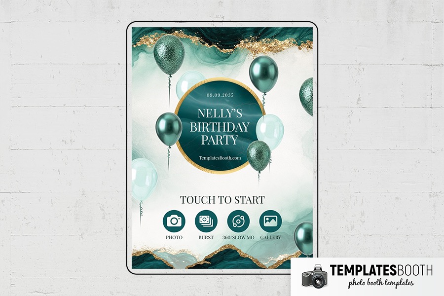 Green Party Photo Booth Template Preview