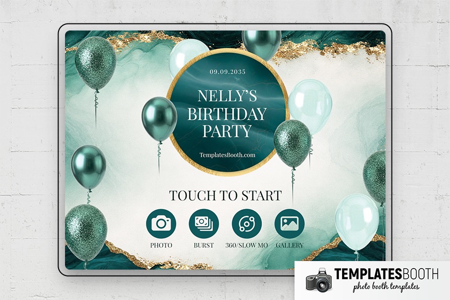 Green Party Photo Booth Template Preview