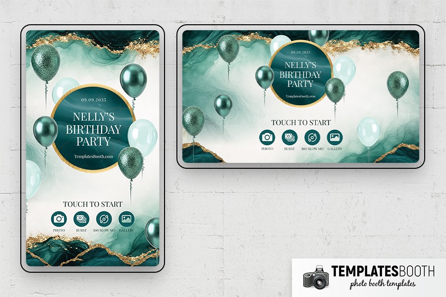 Green Party Photo Booth Template Preview