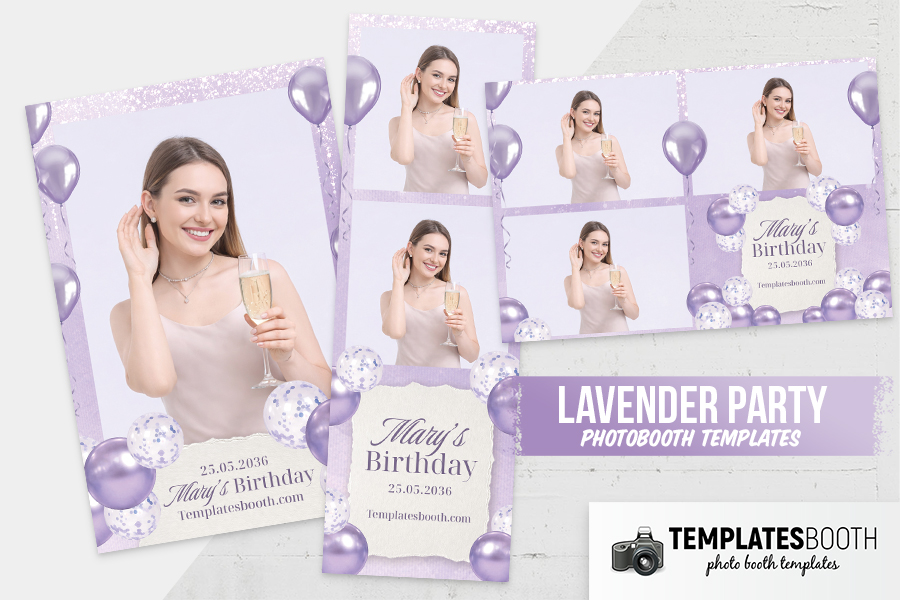 Lavender Party Photo Booth Template Preview