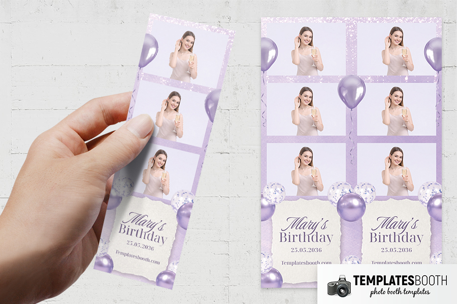 Lavender Party Photo Booth Template Preview