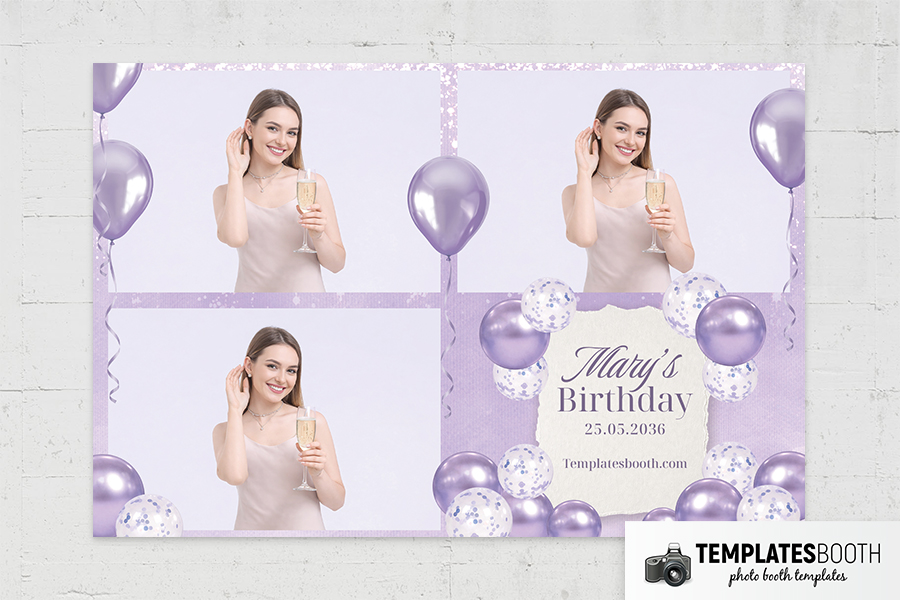 Lavender Party Photo Booth Template Preview