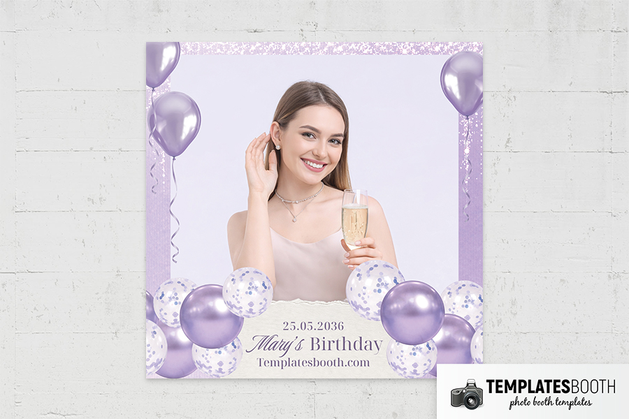 Lavender Party Photo Booth Template Preview