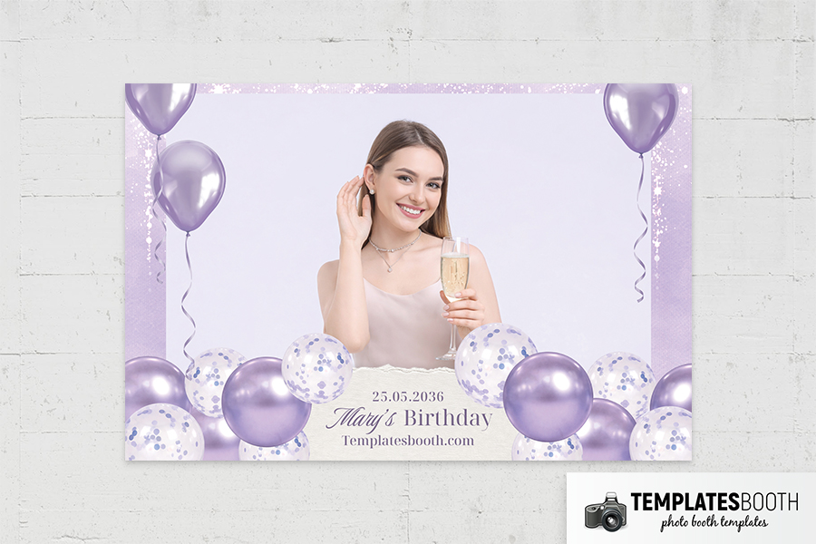 Lavender Party Photo Booth Template Preview