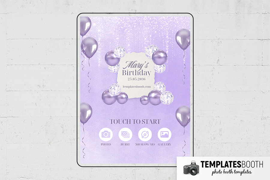 Lavender Party Photo Booth Template Preview