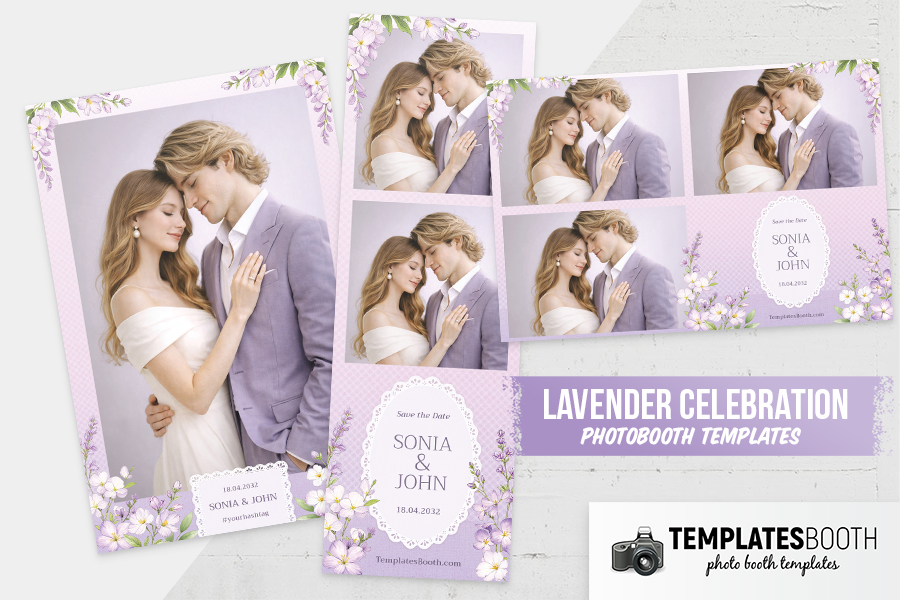 Lavender Celebration Photo Booth Template Preview