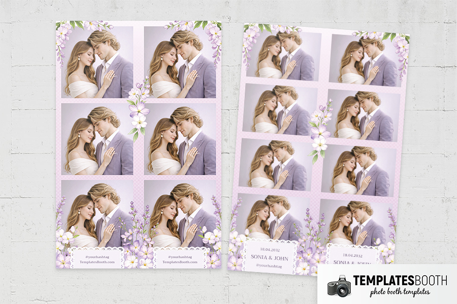 Lavender Celebration Photo Booth Template Preview