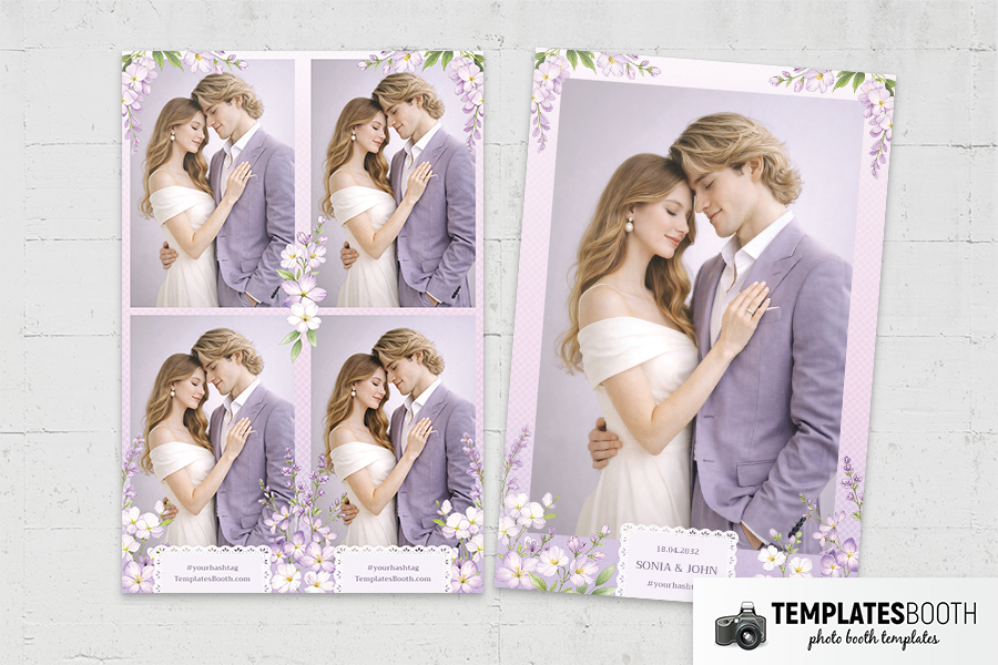 Lavender Celebration Photo Booth Template Preview