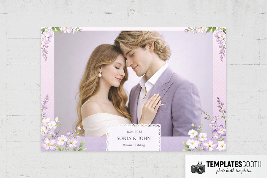 Lavender Celebration Photo Booth Template Preview