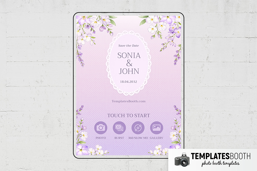 Lavender Celebration Photo Booth Template Preview