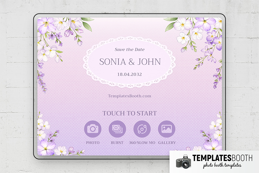 Lavender Celebration Photo Booth Template Preview