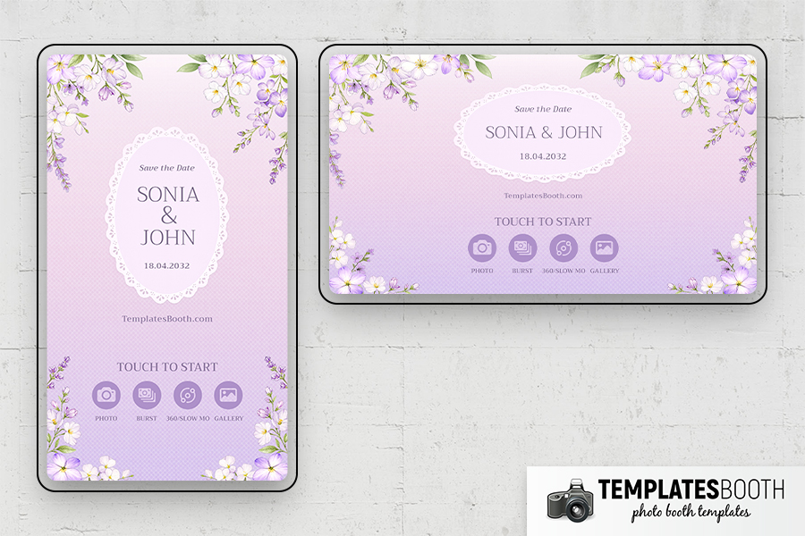 Lavender Celebration Photo Booth Template Preview