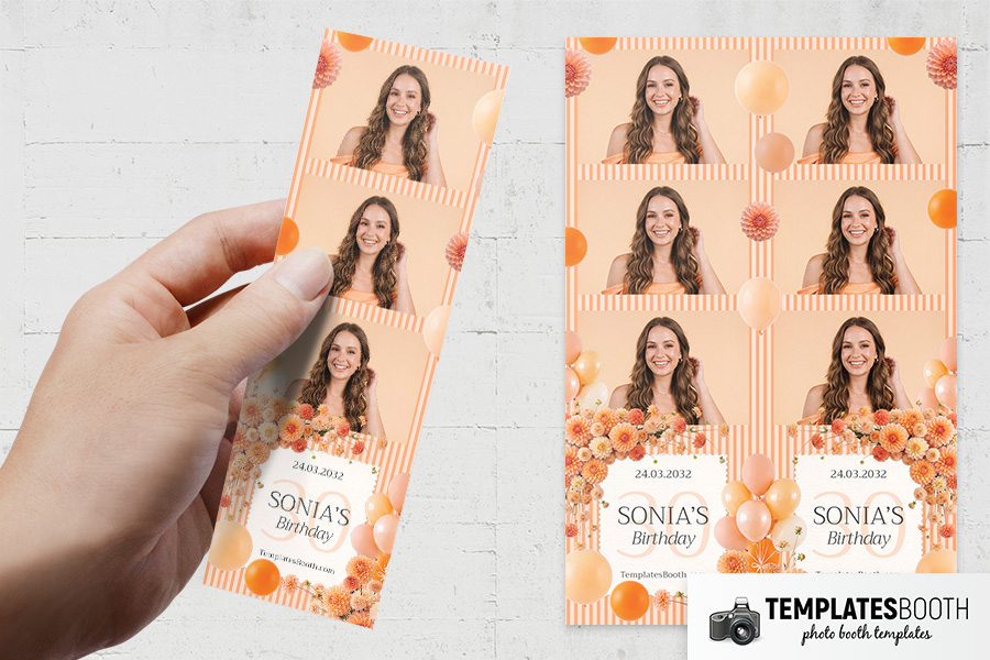 Orange Party Photo Booth Template Preview