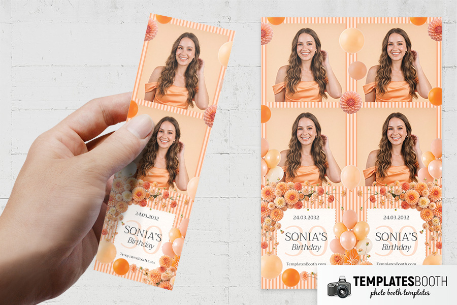 Orange Party Photo Booth Template Preview