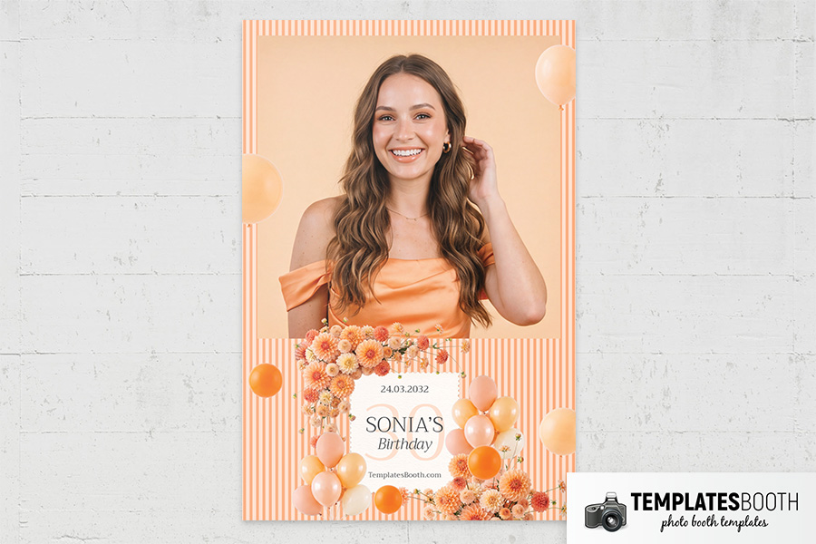 Orange Party Photo Booth Template Preview